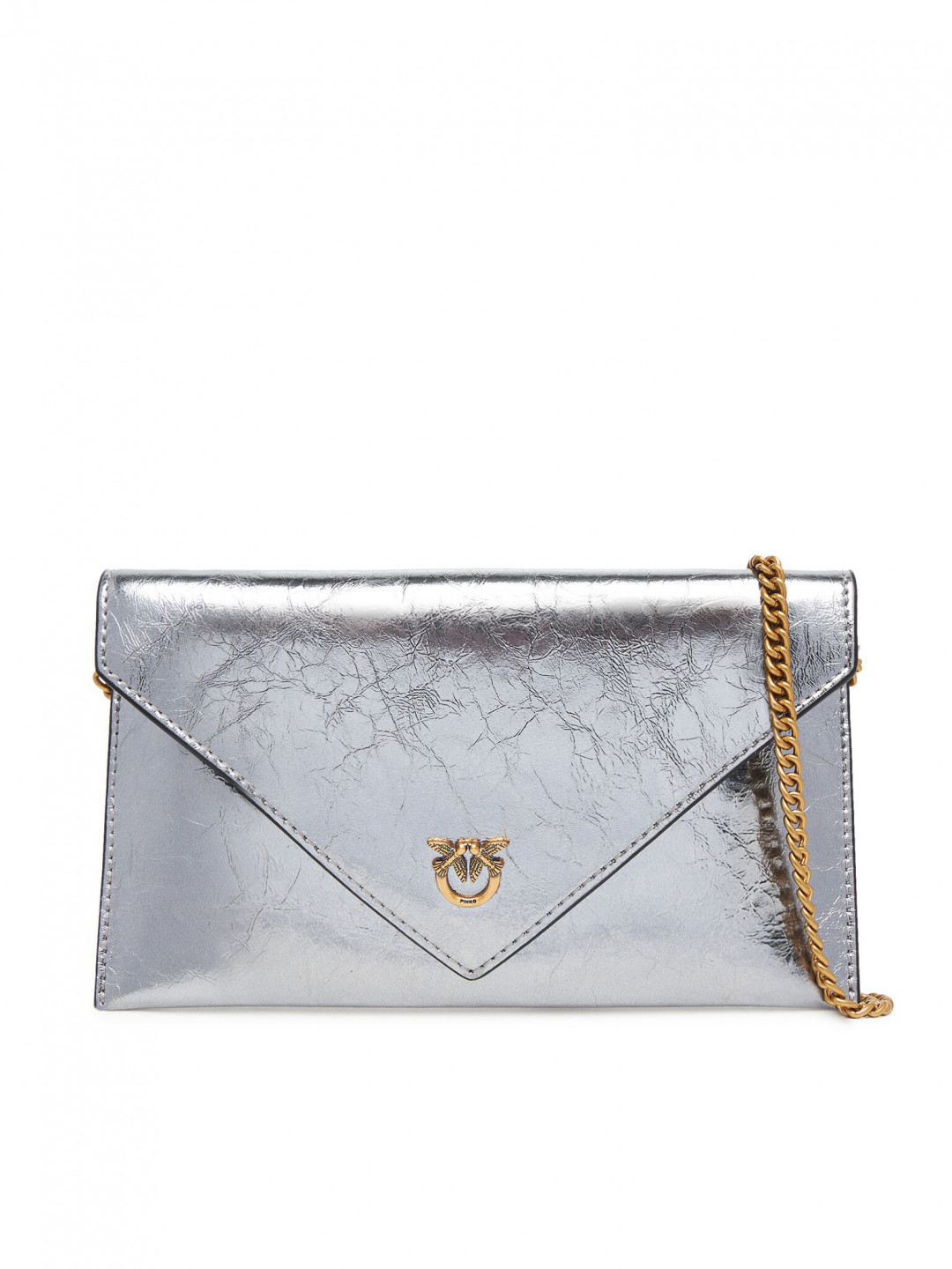 PINKO Kabelka Flat Purse Mini AI 25-26 PCPL 105347 A2OT Stříbrná